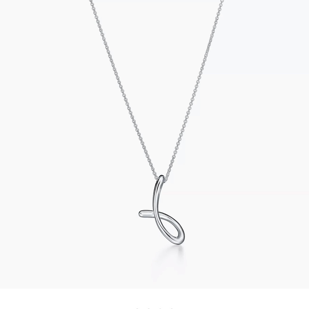Tiffany’s Elsa Peretti alphabet letter J Pendant in silver small - 16 in chain